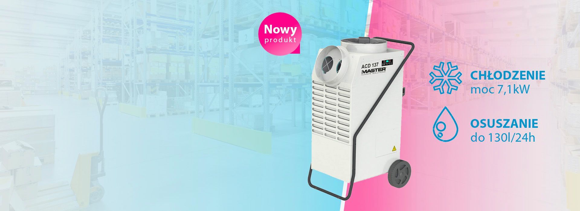 Wynajem klimatyzatorów Master ACD 137 Wydajne chłodzenie i osuszanie w jednym urządzeniu